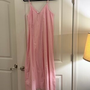 Pink Linen Maxi Dress